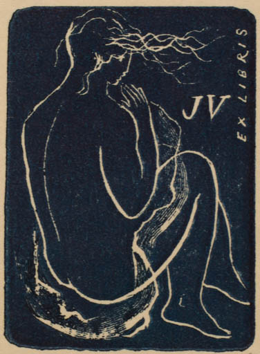 Exlibris by Rastislav Michal from Czech Republic for ? J. V. - Woman 