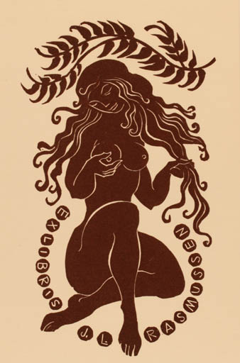 Exlibris by   from Czech Republic for Jørgen Lindhardt Rasmussen - Woman 