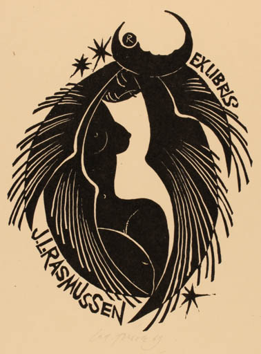 Exlibris by   from Czech Republic for Jørgen Lindhardt Rasmussen - Woman 