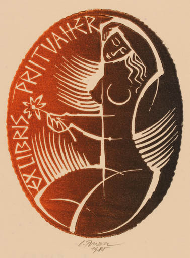 Exlibris by   from Czech Republic for ? Priitvaher - Woman 