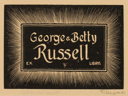 Exlibris by G. R. Skopecek from USA for George og betty Russell - Text/Writing 