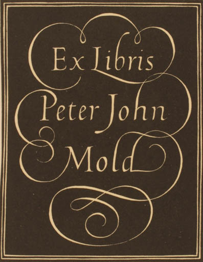 Exlibris by Reynolds Stone from Great Britain for Peter John Mold - Text/Writing 