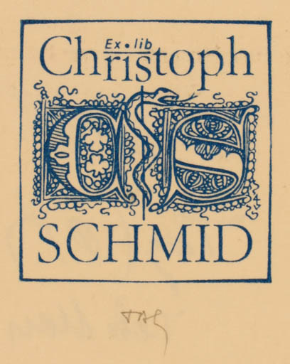 Exlibris by Gerhard Tag from Germany for Christoph Schmid - Monogram 