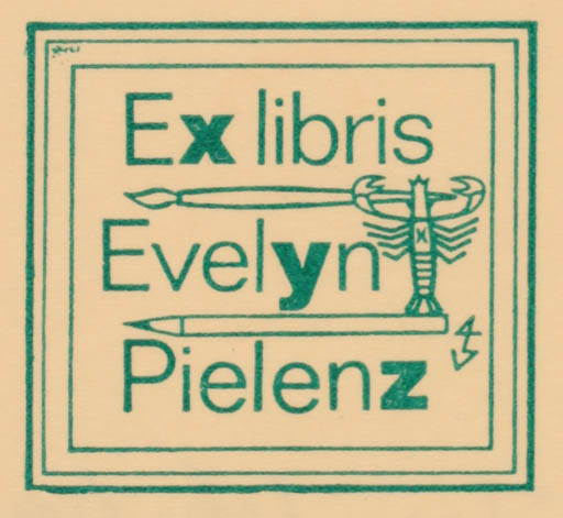 Exlibris by Gerhard Tag from Germany for Evelyn Pielenz - 