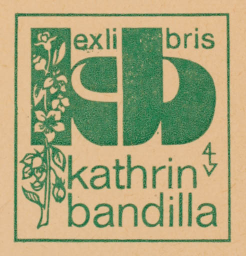 Exlibris by Gerhard Tag from Germany for Kathrin Bandilla - Text/Writing 