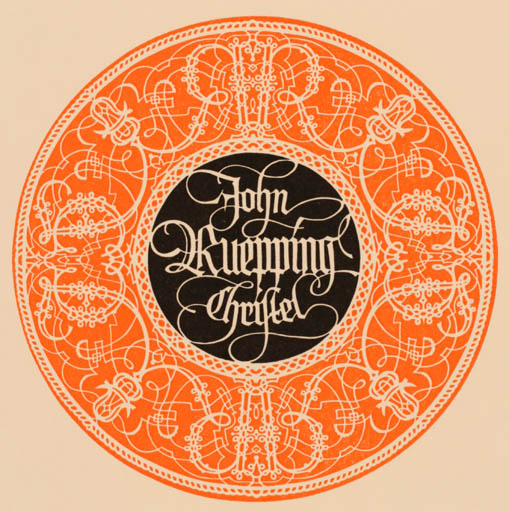 Exlibris by Hans Schaefer from Germany for John  Christel Ruepping - Ornament 