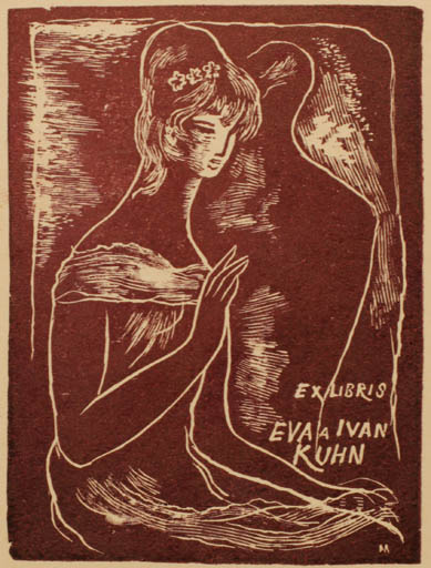 Exlibris by Rastislav Michal from Czech Republic for Eva u. Ivan Kuhn - Woman 