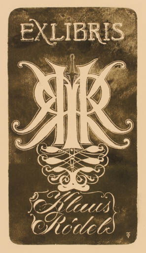 Exlibris by O Thorsen from Denmark for Klaus Rödel - Monogram 