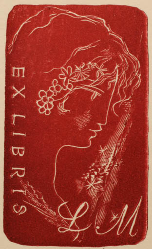 Exlibris by Rastislav Michal from Czech Republic for ? L. M. - Woman Portrait 