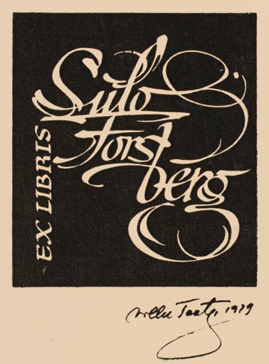 Exlibris by Villu Toots from Estonia for Sulo Forsberg - Text/Writing 