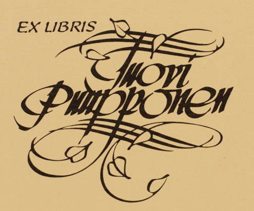 Exlibris by   from Estonia for Tuovi Puuponen - Text/Writing 