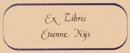 Exlibris by Dom Veremundus from Belgium for Etienne Nijs - Text/Writing 