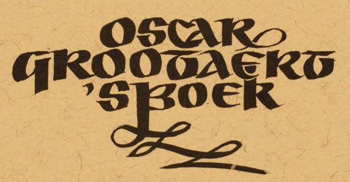 Exlibris by Raymond Verstraeten from Belgium for Oscar Grootaert - Text/Writing 