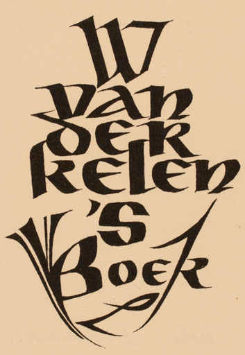 Exlibris by Raymond Verstraeten from Belgium for ? Van Der Kelen - Text/Writing 