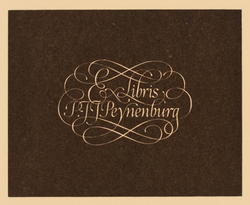 Exlibris by Pieter Wetselaar from Netherland for P. JJ Peynenburg - Text/Writing 