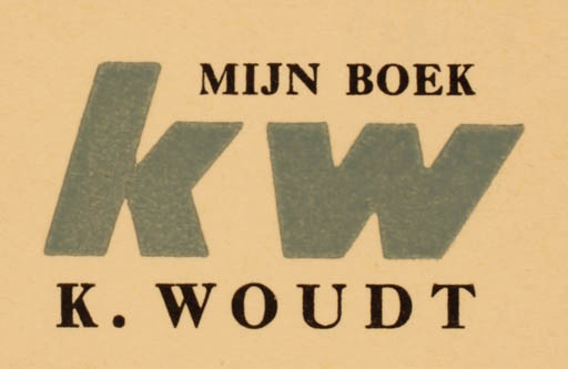 Exlibris by K. Woudt from Netherland for K. Woudt - Text/Writing 