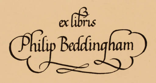 Exlibris by Margaret Wrightson from Great Britain for Philipp Beddingham - Text/Writing 