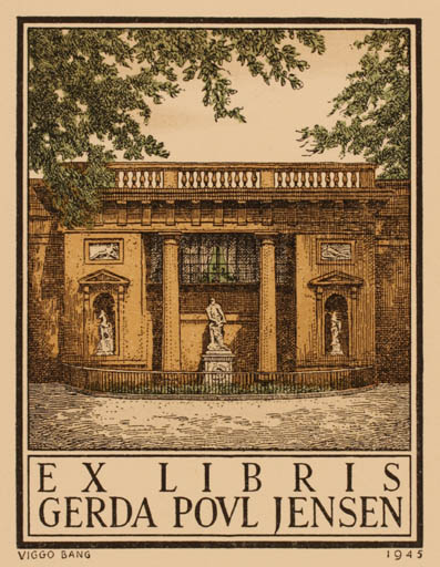 Exlibris by Viggo Bang from Denmark for Gerda Poul Jensen - Architecture 