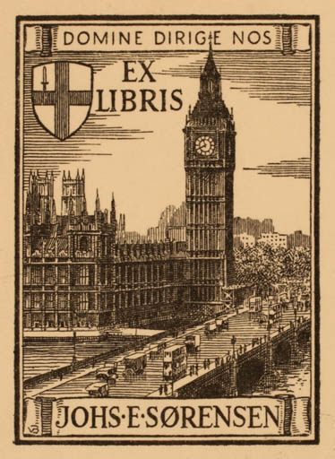 Exlibris by Viggo Bang from Denmark for Johs. E Sørensen - Architecture City 