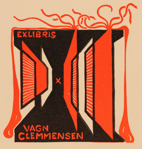 Exlibris by Chr. W. Bauditz from Denmark for Vagn Åge Clemmensen - Abstract 