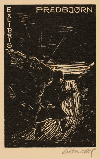 Exlibris by Chr. W. Bauditz from Denmark for V Predbjørn - 