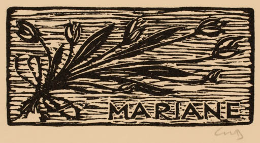 Exlibris by Chr. W. Bauditz from Denmark for Mariane Troldborg - Flower 