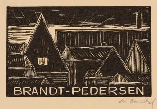 Exlibris by Chr. W. Bauditz from Denmark for Tage Brandt-Pedersen - Architecture City 