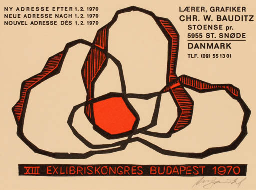 Exlibris by Chr. W. Bauditz from Denmark for Chr. W. Bauditz - Abstract 