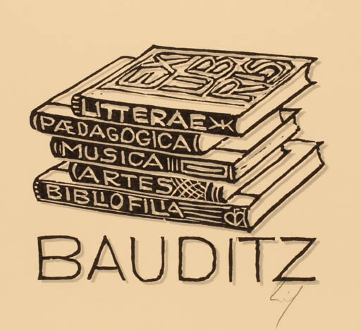 Exlibris by Chr. W. Bauditz from Denmark for Chr. W. Bauditz - Book 