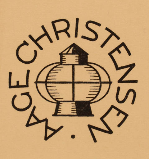 Exlibris by H Bachmann from Denmark for Aage Christensen - 