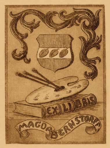 Exlibris by Magda Bernstorff from Denmark for Magda Bernstorff - Book Art 