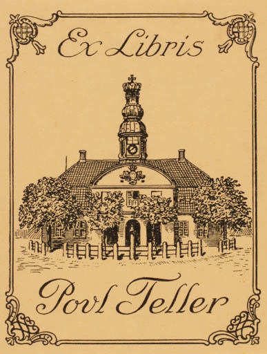 Exlibris by Jens Peter Bie from Denmark for Povl Teller - Architecture 