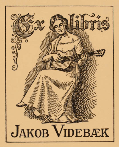 Exlibris by Jens Peter Bie from Denmark for Jakob Videbæk - Woman Music 