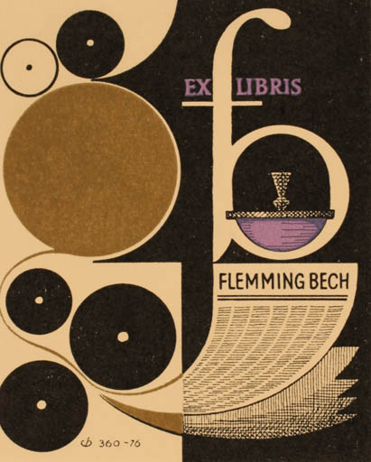 Exlibris by Christian Blæsbjerg from Denmark for Flemming Bech - Printing technique 
