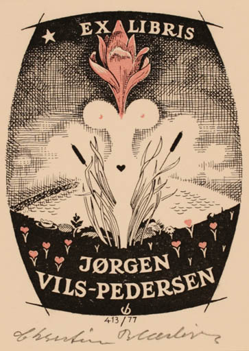 Exlibris by Christian Blæsbjerg from Denmark for Jørgen Vils Pedersen - 