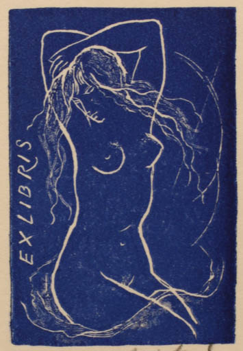 Exlibris by Rastislav Michal from Czech Republic for ? Vor der Schrift - Woman Nude 