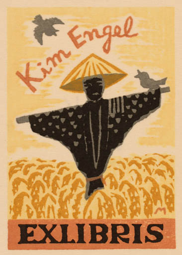 Exlibris by Nasao Yamada from Japan for Kim Engel - 