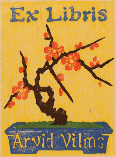 Exlibris by Peter F. Hosokawa from Japan for Arvid Vilms - Flower 