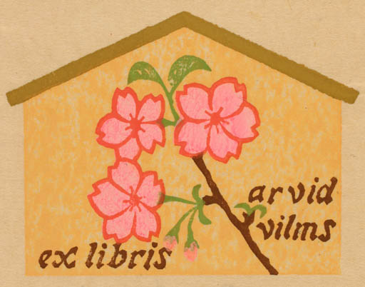 Exlibris by Peter F. Hosokawa from Japan for Arvid Vilms - Flower 