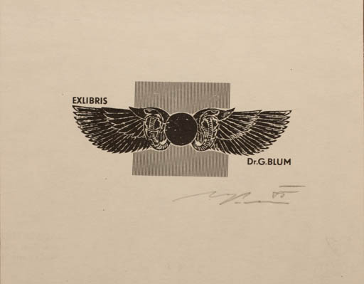 Exlibris by Vladimir Pechar from Czech Republic for Dr. Gernot Blum - Fauna 