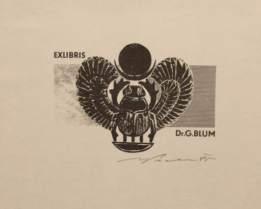 Exlibris by Vladimir Pechar from Czech Republic for Dr. Gernot Blum - Fauna Egypt 