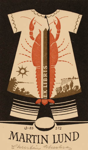 Exlibris by Christian Blæsbjerg from Denmark for Martin Lund - 