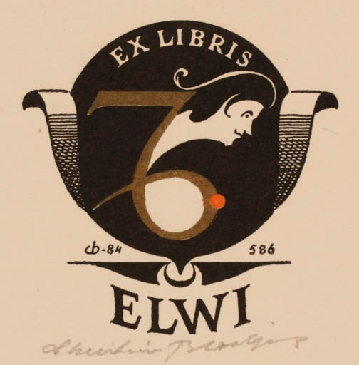 Exlibris by Christian Blæsbjerg from Denmark for Börge Elwi Carlson - 