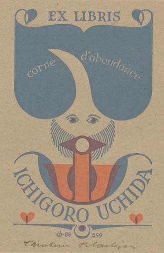 Exlibris by Christian Blæsbjerg from Denmark for Ichigoro Uchida - 