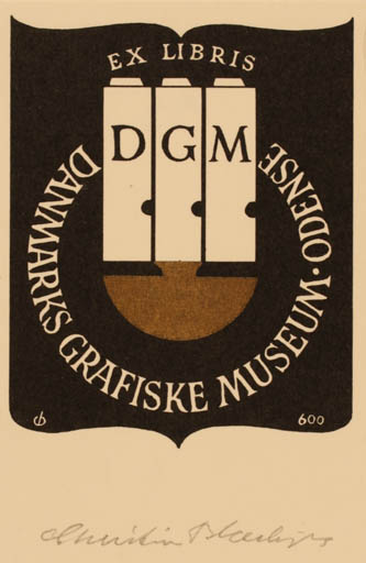 Exlibris by Christian Blæsbjerg from Denmark for ? Danmarks Grafiske Museum Odense - 
