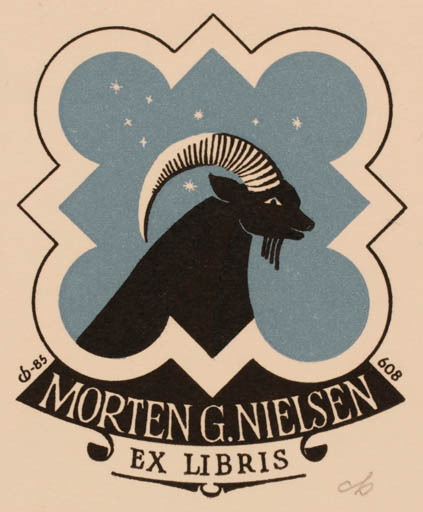 Exlibris by Christian Blæsbjerg from Denmark for Morten G. Nielsen - Fauna 