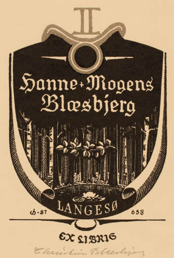 Exlibris by Christian Blæsbjerg from Denmark for Hanne og Mogens Blæsbjerg - 