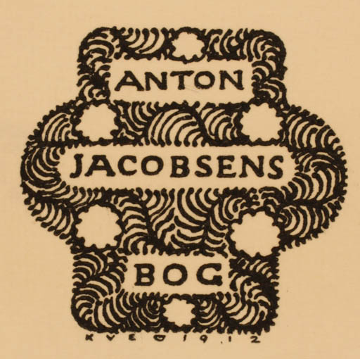 Exlibris by Knud V. Engelhardt from Denmark for Anton Jacobsen - Ornament 