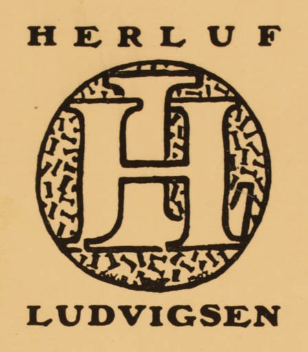 Exlibris by Knud V. Engelhardt from Denmark for Herluf Ludvigsen - Monogram 