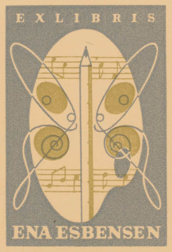 Exlibris by Ena Esbensen from Denmark for Ena Esbensen - Art Music 